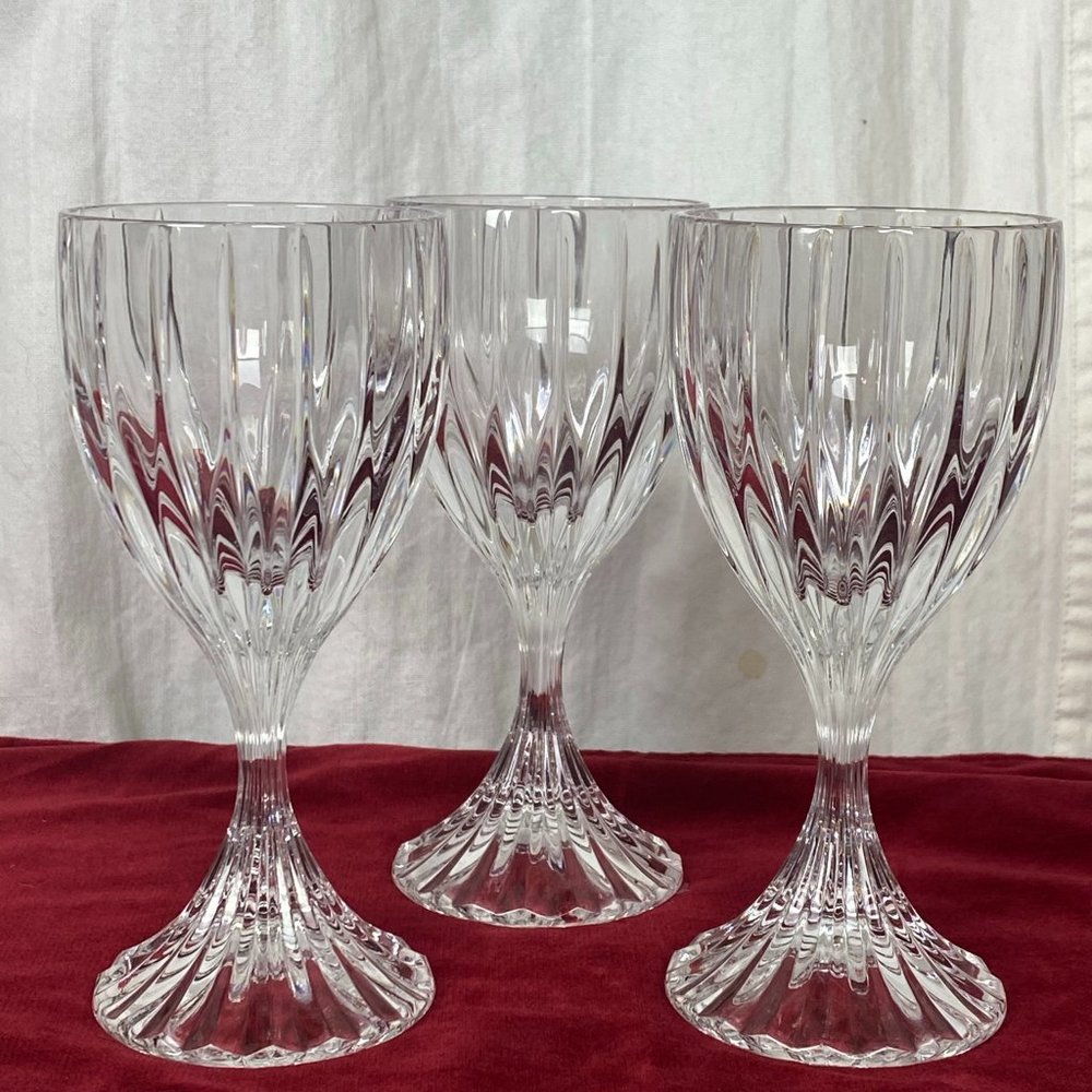 SOLD! 3 Mikasa Park Lane crystal Wine glasses